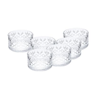 Cuisine Art Glass Dessert Bowl, 220ml -H, Transparent, 6 Pieces