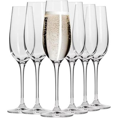 Cuisine Art Champange Glass, 190ml, Transparent, 6 Pieces