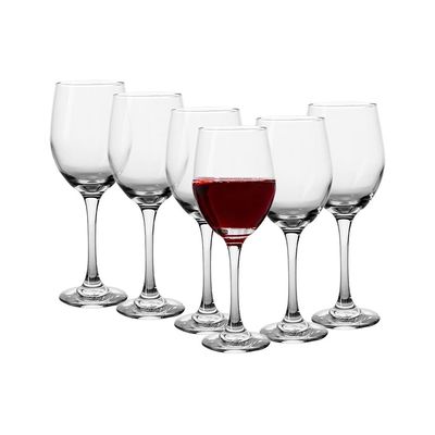 Cuisine Art Wine Glass Goblet, 420ml, Transparent, 6 Pieces