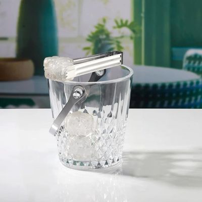 Cuisine Art Kyra Glass Ice Bucket with Tong, 900ml, Transparent