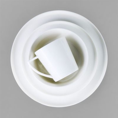 Cuisine Art Aden Bone China Dinner Set for Every Meals - White 16 Pieces | 4 Dinner Plates (Dia 25.3cm) 4 Side Plates, 4 Bowls (Dia14.5xH1.8cm) 4 Mugs