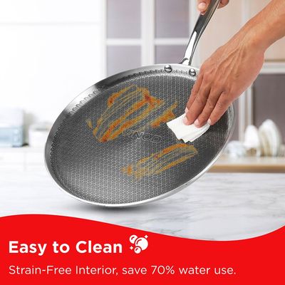 SAS Pro Platinum Triply Stainless Steel Dosa Tawa, 31cm, 4mm Thickness, Silver