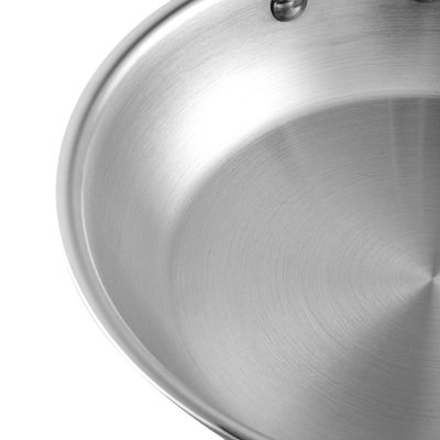 Platinum Triply Stainless Steel Fry Pan-20 cm, 2.5mm Thickness, Silver (Induction Friendly)