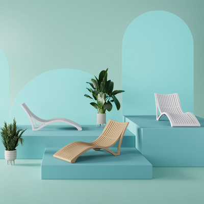 Modern Outdoor Luxury Sun Lounger – Stylish & Weatherproof, Premium PP with Fiberglass Reinforcement, 176x73x74CM, White