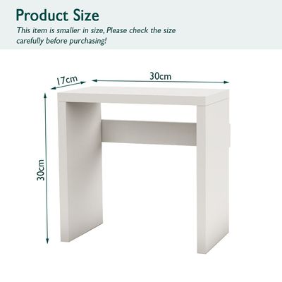 Mahmayi Modern Desk Organizer Space Saving Table for Home Office and Living Room, Stylish Organizer for Books, Plants and Decorative Items - White