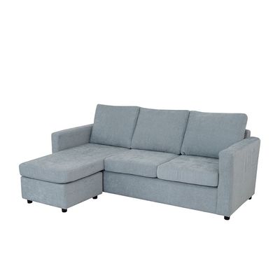Lara 3-Seater Fabric Left & Right Reversible Corner Sofa - Greenish Grey - With 2-Year Warranty
