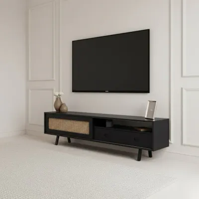 Finn Tv Unit Black 200cm Finn Tv Unit Black 200cm