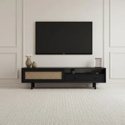 Finn Tv Unit Black 200cm Finn Tv Unit Black 200cm