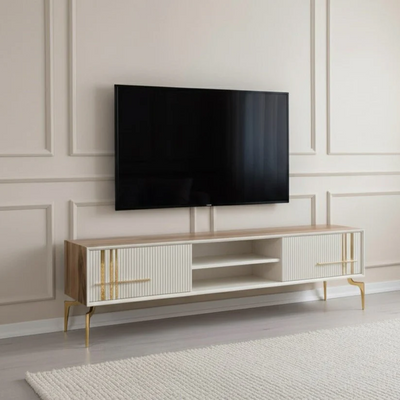 Lincoln Wooden Tv Unit Cream 160cm Lincoln Wooden Tv Unit Cream 160cm