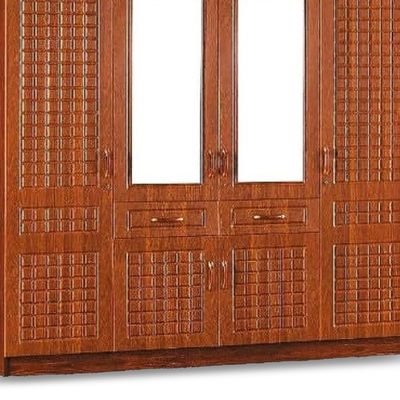 4 Door Wooden Wardrobe Cabinet Cupboard in Engineered Wood, Heavy Duty, Modern Stylish Design, Cherry Color