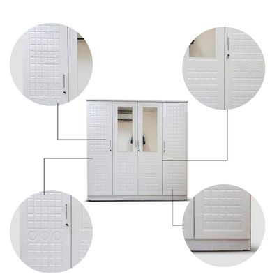 4 Door Wooden Wardrobe Cabinet Cupboard In Engineered Wood, Modern Stylish, Heavy Duty, White Color