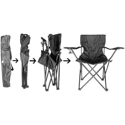 Camping Chair, Folding Camping Chairs for Adults with Armrests and Cup Holder and Carrying Bag, Lightweight Portable for Beach, Perfect for Caravan trips, BBQs, Garden, Picnic, (Grey)