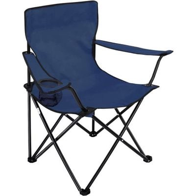 Camping Chair, Folding Camping Chairs for Adults with Armrests and Cup Holder and Carrying Bag, Lightweight Portable for Beach, Perfect for Caravan trips, BBQs, Garden, Picnic, (Navy Blue)