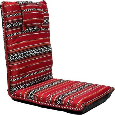 ComfyLounge Portable Floor Chair with Adjustable Backrest – Your Perfect Seating Companion for Indoor Majlis and Outdoor Adventures" (Red)