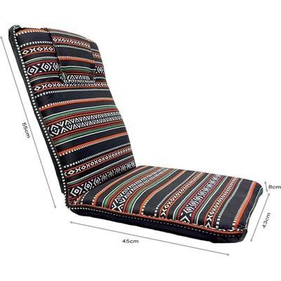 ComfyLounge Portable Floor Chair with Adjustable Backrest – Your Perfect Seating Companion for Indoor Majlis and Outdoor Adventures" (Black)