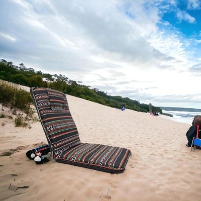 ComfyLounge Portable Floor Chair with Adjustable Backrest – Your Perfect Seating Companion for Indoor Majlis and Outdoor Adventures" (Black)