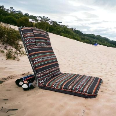 ComfyLounge Portable Floor Chair with Adjustable Backrest – Your Perfect Seating Companion for Indoor Majlis and Outdoor Adventures" (Black)