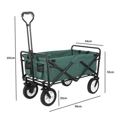Egardenkart Foldable Utility Wagon Cart Trolley Utility Grocery Wagon for Camping Shopping (Green)
