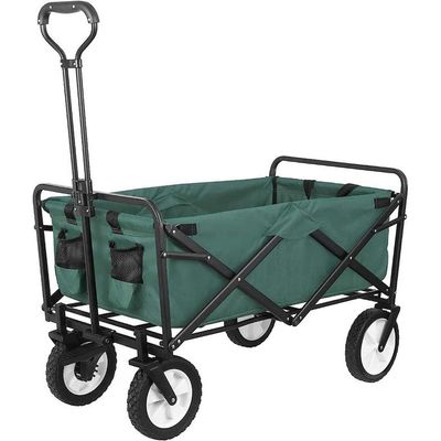 Egardenkart Foldable Utility Wagon Cart Trolley Utility Grocery Wagon for Camping Shopping (Green)