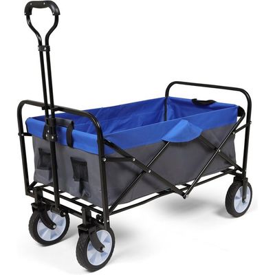 Egardenkart Foldable Utility Wagon Cart Trolley Utility Grocery Wagon for Camping Shopping (Grey)