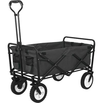 Egardenkart Foldable Utility Wagon Cart Trolley Utility Grocery Wagon for Camping Shopping (Black)