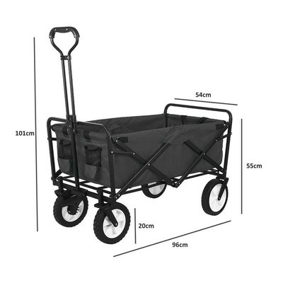Egardenkart Foldable Utility Wagon Cart Trolley Utility Grocery Wagon for Camping Shopping (Black)