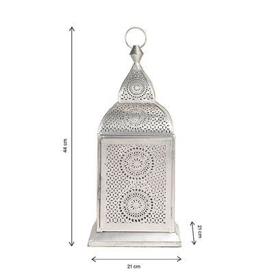 Authentic Handmade Chakra Lantern, Medium size in Silver Color