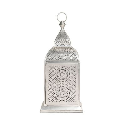 Authentic Handmade Chakra Lantern, Medium size in Silver Color