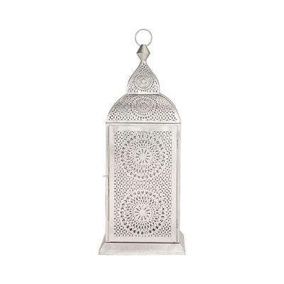Authentic Handmade Chakra Lantern, Large size in Silver Color