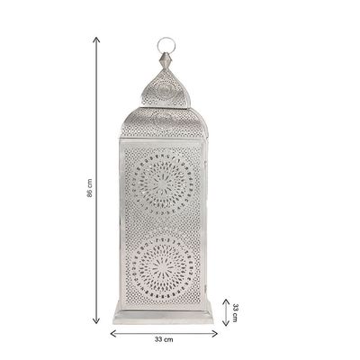 Authentic Handmade Chakra Lantern, X-Large size in Silver Color