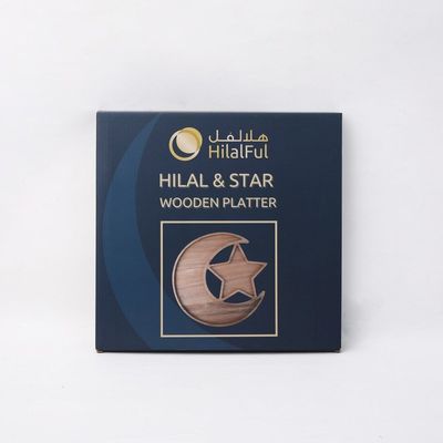 Hilal & Star Wooden Platter