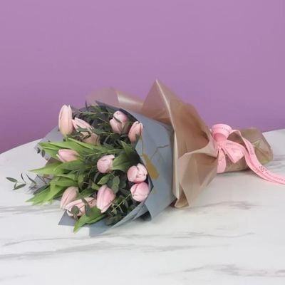 Pink Beauty 11 Tulips Bouquet