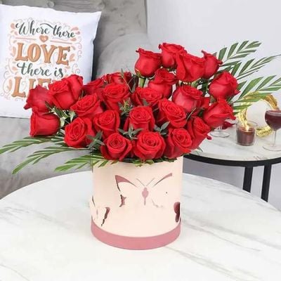Butterfly 25 Red Roses Box Butterfly 25 Red Roses Box