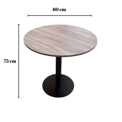 Wooden Twist Soluna Modern Round Coffee Table Space-Saving Design with Metal Base for Living Room, Restaurant, Café