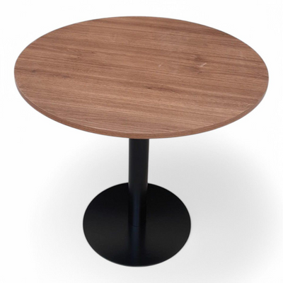 Soluna Round Coffee Table Space-Saving Design with Metal Base for Living Room, Restaurant, Café (Brown & Black)