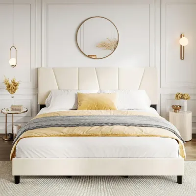 Harper Tall Headboard Upholstered Bed-Queen