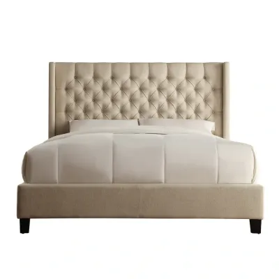 Naples Wingback Button Tufted Upholstered Bed - King
