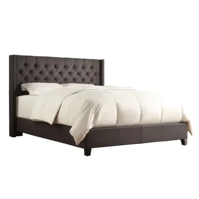 Naples Wingback Button Tufted Upholstered Bed - King