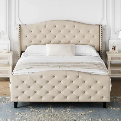 Elam Tufted Upholstered Bed Frame-Queen