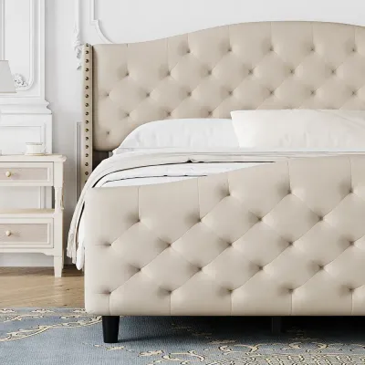 Elam Tufted Upholstered Bed Frame-Super King