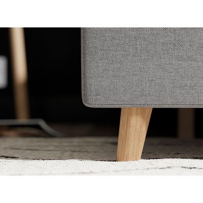 Emmerson Upholstered Low Rise Bed Frame - Grey, Queen Size Without Mattress
