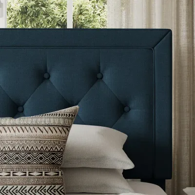 Huagg Tufted Upholstered Platform Bed - Blue, Super King Without Mattress