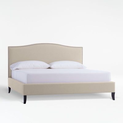 Colette King Upholstered Bed - Beige, King Size Without Mattress