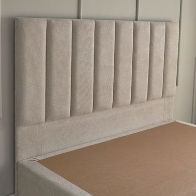 Bliss Fabric Upholstered Bed - Beige, Queen Size Without Mattress