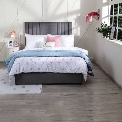 Polina Velvet Upholstered Bed - Gray, King Size Without Mattress