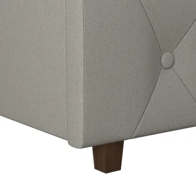 Mercer Tufted Upholstered Platform Bed - Light Grey, Super King Without Mattress