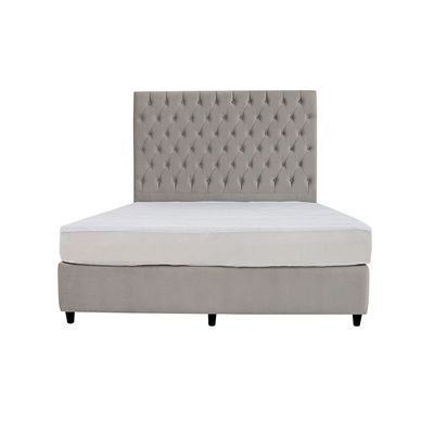 Biaritz Fabirc Upholstered Bed - Light Grey, King Size Without Mattress