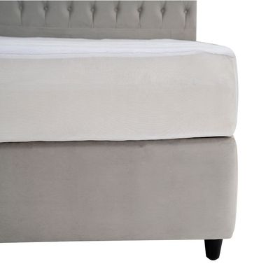 Biaritz Fabirc Upholstered Bed - Light Grey, King Size Without Mattress