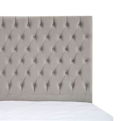 Biaritz Fabirc Upholstered Bed - Light Grey, King Size Without Mattress