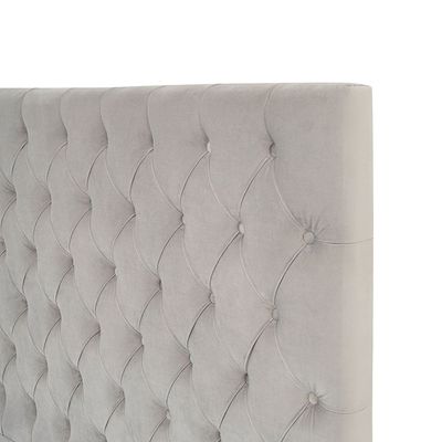 Biaritz Fabirc Upholstered Bed - Light Grey, Queen Size Without Mattress